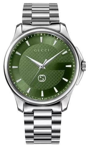 Gucci G - Timeless Stainless Steel Green Dial Quartz Mens Watch YA126369 - WAB - Shipping Dept.