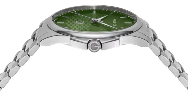 Gucci G-Timeless Stainless Steel Green Dial Quartz Mens Watch YA126369