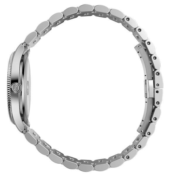 Gucci G-Timeless Stainless Steel Pink Mother-of-Pearl Dial Diamonds Qu