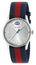 Gucci G - Timeless Stainless Steel Silver Dial Blue/Red Nylon Strap Date Quartz Unisex Watch YA1264237 - Watches & Beyond