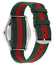 Gucci G - Timeless Stainless Steel Silver Dial Green/Red Nylon Strap Date Quartz Unisex Watch YA1264236 - Watches & Beyond