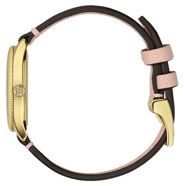 Gucci G-Timeless YA1265041 Yellow Gold PVD Leather Womens Watch