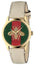 Gucci G - Timeless Yellow Gold PVD Green/Red Dial White Leather Strap Quartz Womens Watch YA1264128 - WAB - Shipping Dept.