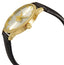 Gucci G-Timeless Yellow Gold PVD Silver Dial Black Leather Strap Quartz Womens Watch YA1264181 - Watches & Beyond