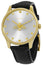 Gucci G-Timeless Yellow Gold PVD Silver Dial Black Leather Strap Quartz Womens Watch YA1264181 - Watches & Beyond