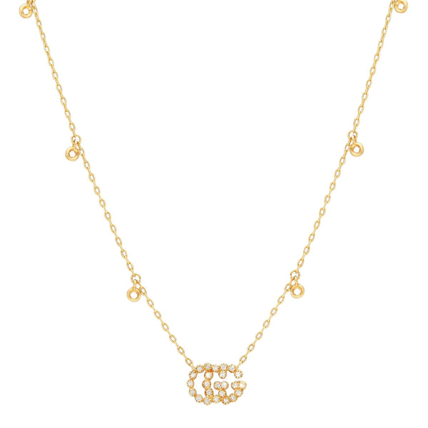 Gucci GG Running 18K Yellow Gold Diamond Pendant Necklace YBB48162400100U - Watches & Beyond