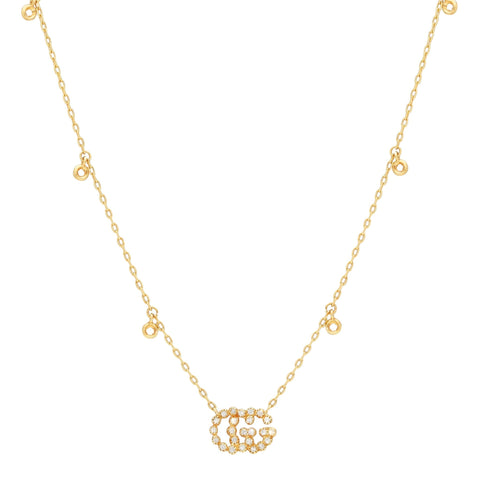 Gucci GG Running 18K Yellow Gold Diamond Pendant Necklace YBB48162400100U - Watches & Beyond