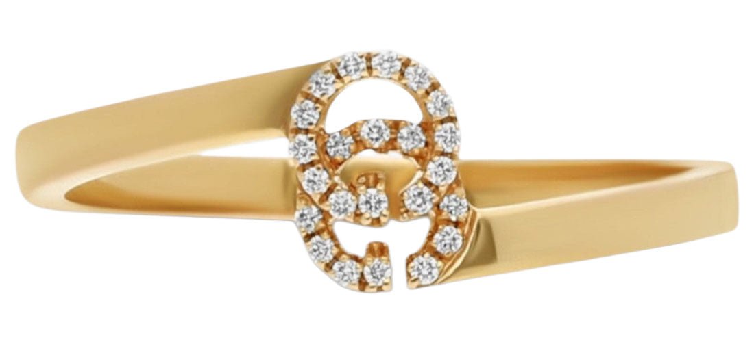 Gucci GG Running 18K Yellow Gold Ring with Diamond G's Size 6.5 YBC457127002013 - Watches & Beyond