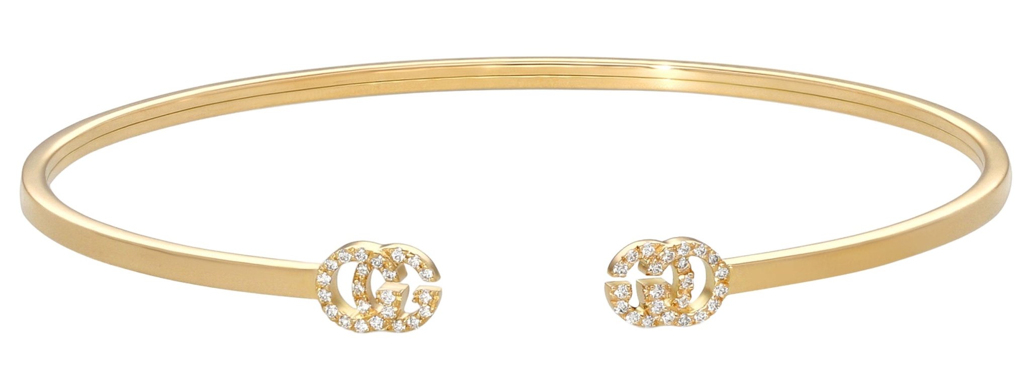 Gucci GG Running Cuff Bracelet 18K Yellow Gold with Diamond G's YBA481662001016 - Watches & Beyond