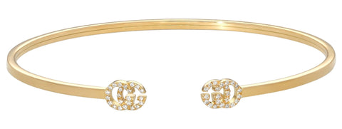 Gucci GG Running Cuff Bracelet 18K Yellow Gold with Diamond G's YBA481662001016 - Watches & Beyond