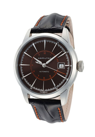 Hamilton American Classic Railroad Automatic Steel Black Dial Black Leather Strap Men’s Watch H40555731 - WAB - Shipping Dept.