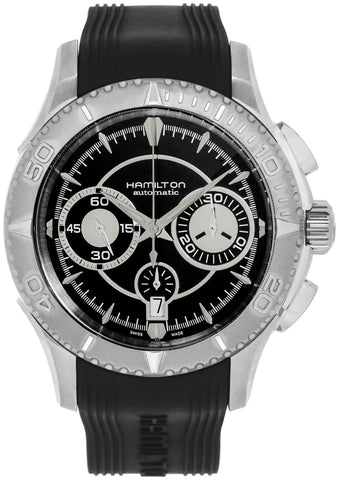 Hamilton Jazzmaster Seaview Stainless Steel Automatic Chronograph Date Black Rubber Strap Men’s Watch H37616331 - WAB - Shipping Dept.