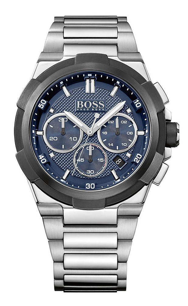 Hugo Boss Supernova Chronograph Stainless Steel Blue Dial Date Quartz Mens Watch 1513360 - Watches & Beyond