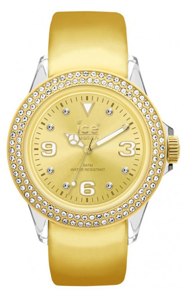 Ice - Watch Stone Tycoon Swarovski Crystals Clear Polyamide & Gold Plated Unisex Strap Watch ST.GG.U.L.10 - WAB - Shipping Dept.