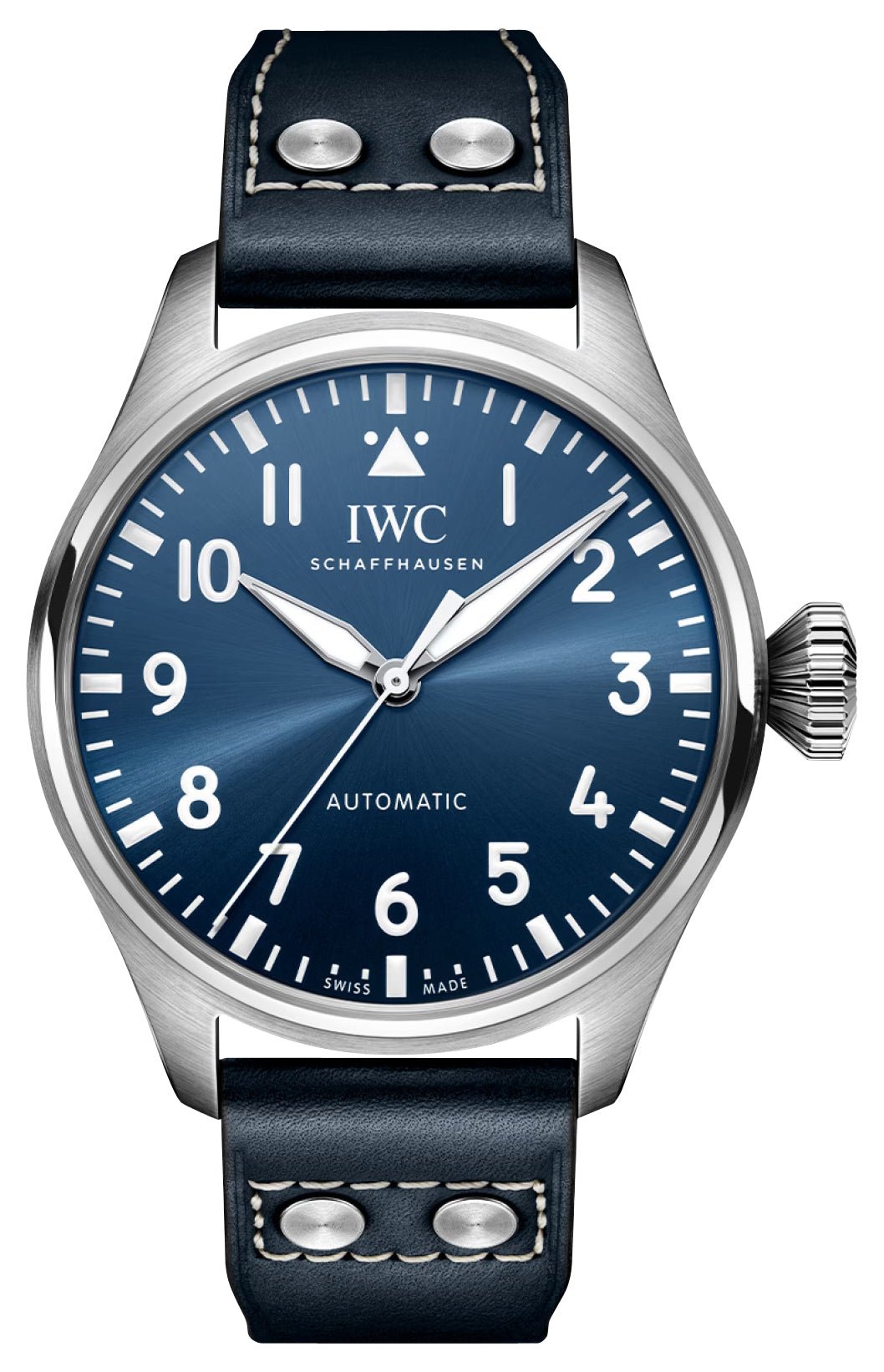 IWC Big Pilot Automatic Stainless Steel Blue Dial Blue Leather Strap Mens Watch IW329303 - WAB - Shipping Dept.