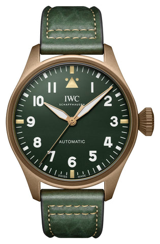 IWC Big Pilot Spitfire Automatic Bronze Green Dial Green Leather Strap Mens Watch IW329702 - WAB - Shipping Dept.