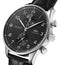 IWC Portugieser Automatic Chronograph Stainless Steel Black Dial Black Leather Strap Mens Watch IW371609 - WAB - Shipping Dept.