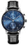 IWC Portugieser Automatic Chronograph Stainless Steel Blue Dial Black Leather Strap Mens Watch IW371606 - WAB - Shipping Dept.