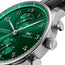 IWC Portugieser Automatic Chronograph Stainless Steel Green Dial Black Leather Strap Mens Watch IW371615 - WAB - Shipping Dept.