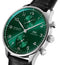 IWC Portugieser Automatic Chronograph Stainless Steel Green Dial Black Leather Strap Mens Watch IW371615 - WAB - Shipping Dept.