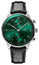 IWC Portugieser Automatic Chronograph Stainless Steel Green Dial Black Leather Strap Mens Watch IW371615 - WAB - Shipping Dept.