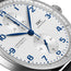 IWC Portugieser Automatic Chronograph Stainless Steel Silver - Tone Dial Blue Leather Strap Mens Watch IW371605 - WAB - Shipping Dept.