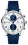 IWC Portugieser Automatic Chronograph Stainless Steel White Dial Blue Rubber Strap Mens Watch IW371620 - WAB - Shipping Dept.