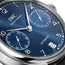 IWC Portugieser Automatic Stainless Steel Blue Dial Black Leather Strap Date Mens Watch IW500710 - WAB - Shipping Dept.