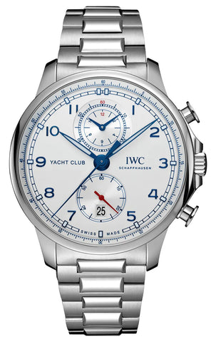 IWC Portugieser Yacht Club Automatic Flyback Chronograph Stainless Steel Silver - Tone Dial Date Mens Watch IW390702 - WAB - Shipping Dept.