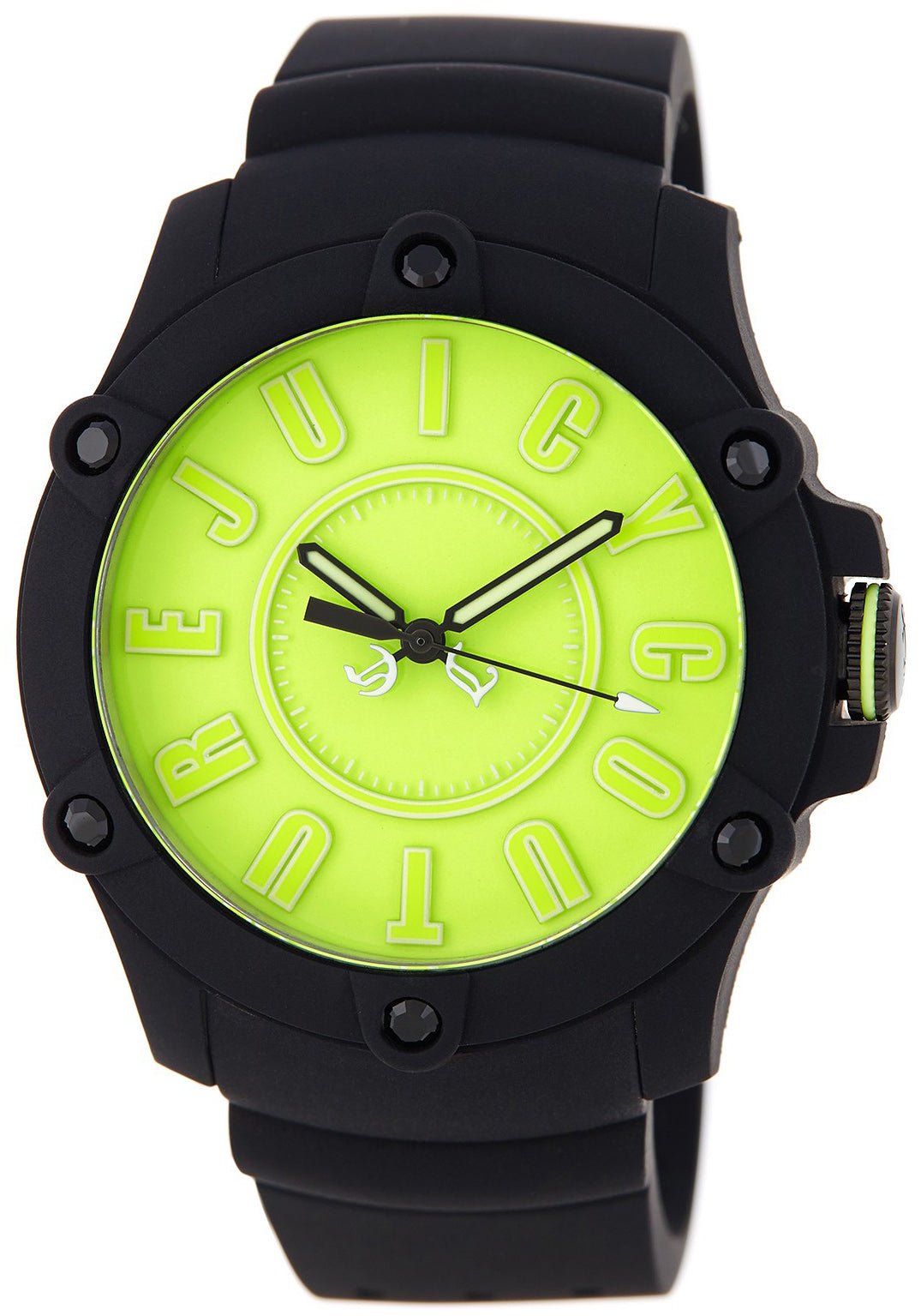 Juicy Couture Surfside Black Rubber Case Analog Quartz Neon Green Dial Women's Watch 1900906 - WAB - Shipping Dept.