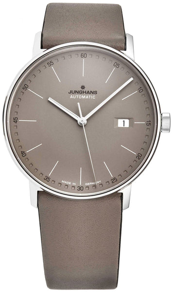 Junghans Form A Automatic Stainless Steel Taupe Dial Date Taupe Leather Strap Mens Watch 027/4832.00 - Watches & Beyond