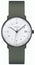 Junghans Max Bill Kleine Automatic Black PVD White Dial Date Green Textile Strap Unisex Watch 027/4005.04 - Watches & Beyond