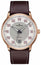 Junghans Meister Driver Automatic Rose Gold PVD Gray/White Dial Date Brown Leather Strap Mens Watch 027/7710.00 - Watches & Beyond