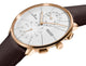 Junghans Meister fein Chronoscope MEGA Solar Chronograph Rose Gold PVD White Dial Brown Leather Strap Date Mens Watch 59/7201.00 - Watches & Beyond