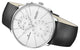 Junghans Meister fein Chronoscope MEGA Solar Chronograph Stainless Steel White Dial Black Leather Strap Date Mens Watch 59/4200.00 - Watches & Beyond