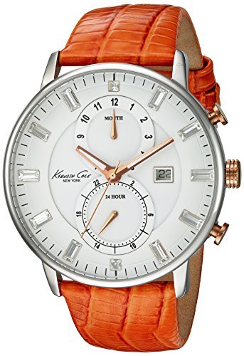 Kenneth Cole New York Women's Quartz Stainless Steel Case Genuine Leather Strap Orange,(Model:KC2710) - WAB - Shipping Dept.