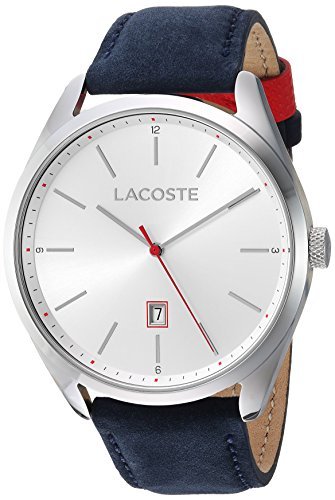 Lacoste Men's San Diego Stainless Steel Quartz Watch with Suede Strap, Blue, 22 (Model: 2010909) - WAB - Shipping Dept.