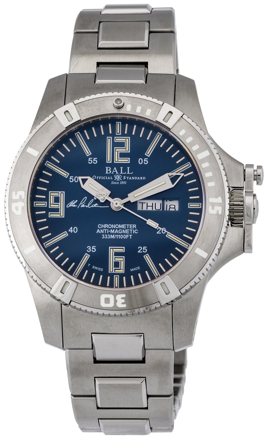 Limited Edition Ball Engineer Spacemaster Captain Poindexter Automatic Blue Dial Steel Mens Watch Day/Date DM2036A - S5CA - BE - WAB - Shipping Dept.