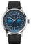 Limited Edition Frederique Constant Classic Worldtimer Manufacture x Watch Angels Automatic Stainless Steel Blue Dial Black Leather Strap Mens Watch FC-718N4H6 - Watches & Beyond