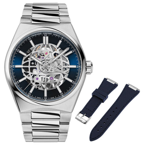 Limited Edition Frederique Constant Highlife Automatic Stainless Steel Skeleton Dial Interchangeable Blue Rubber Strap Mens Watch FC - 310NSKT4NH6B - WAB - Shipping Dept.