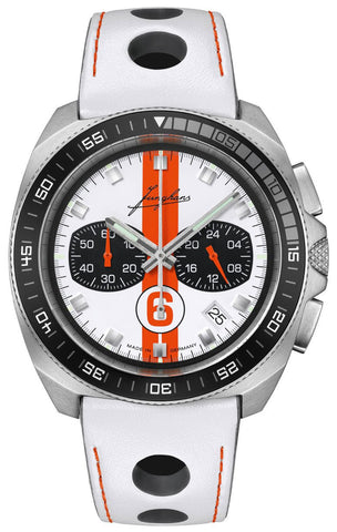 Limited Edition Junghans 1972 Chronoscope Sports Edition 2025 Chronograph Stainless Steel White Dial White Leather Strap Date Quartz Mens Watch 41/4579.00 - Watches & Beyond