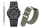 Limited Edition Luminox Original Navy SEAL CARBONOX Black Dial Rubber Strap Interchangeable Green NATO Strap Date Divers Quartz Mens Watch XS.3001.EVO.A.SET - WAB - Shipping Dept.