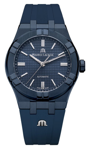 Limited Edition Maurice Lacroix Aikon Automatic Blue PVD Blue Dial Blue Rubber Strap Divers Mens Watch AI6007 - PVC00 - 430 - 4 - Watches & Beyond