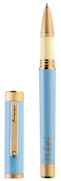 Limited Edition Montegrappa Ken The Movie Icon Blue/Yellow Gold Rollerball Pen ISZEBRAB_2 - WAB - Shipping Dept.
