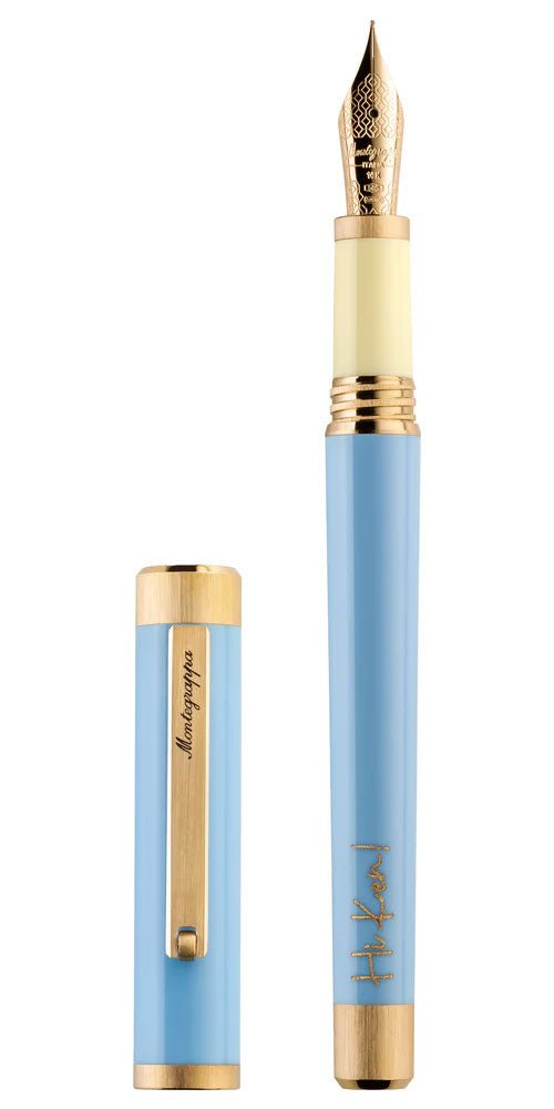 Limited Edition Montegrappa Ken The Movie Icon Broad Nib Blue/Yellow Gold Fountain Pen ISZEB5AB_2 - WAB - Shipping Dept.