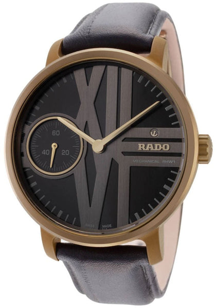 Limited Edition Rado DiaMaster RHW1 XXL Bronze Colored Ultra - Light High - Tech Ceramic Black Leather Black Dial Manual - Winding Mens Watch R14586155 - WAB - Shipping Dept.