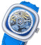 Limited Edition SEVENFRIDAY T - Series Beach Club Automatic Stainless Steel Blue Skeleton Dial Blue Silicone Strap Mens Watch T1/09 - WAB - Shipping Dept.