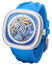 Limited Edition SEVENFRIDAY T - Series Beach Club Automatic Stainless Steel Blue Skeleton Dial Blue Silicone Strap Mens Watch T1/09 - WAB - Shipping Dept.