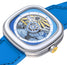 Limited Edition SEVENFRIDAY T - Series Beach Club Automatic Stainless Steel Blue Skeleton Dial Blue Silicone Strap Mens Watch T1/09 - WAB - Shipping Dept.