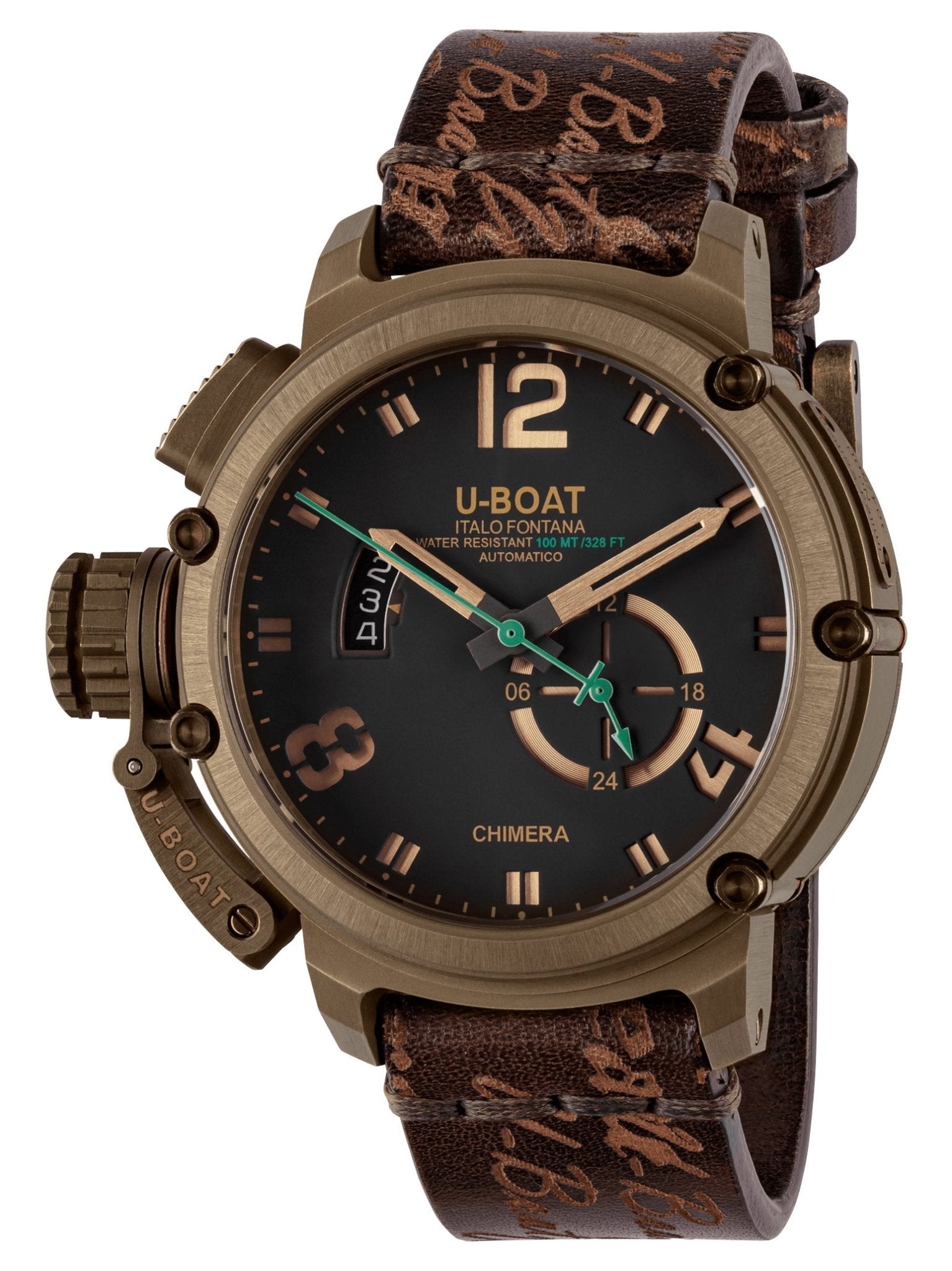 Limited Edition U - Boat Chimera Automatic Bronze Brown Dial Brown Leather Strap Date Mens Watch 8527 - WAB - Shipping Dept.